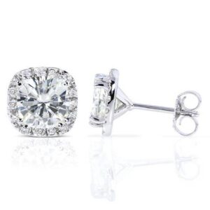 Asscher Halo Earrings