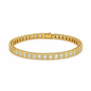 Emerald Bar Set Tennis Bracelet Gold