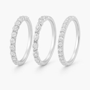 Eternity Trio Stacking Rings_Platinum