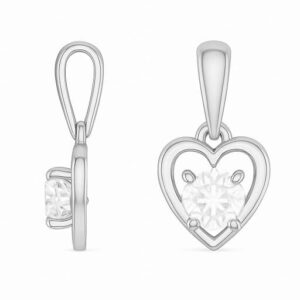 Heart Pendant with Round Diamond