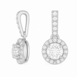 Round Halo Drop Pendant