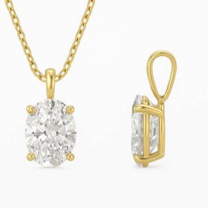 Single Diamond Pendant Oval