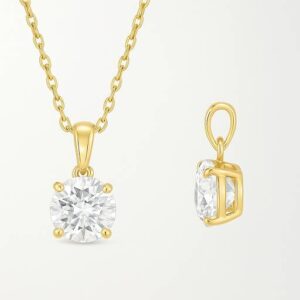 Single Diamond Pendant Round