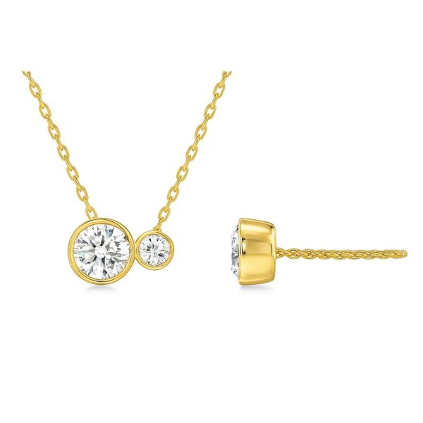 Duo Round Bezel Pendant in Gold